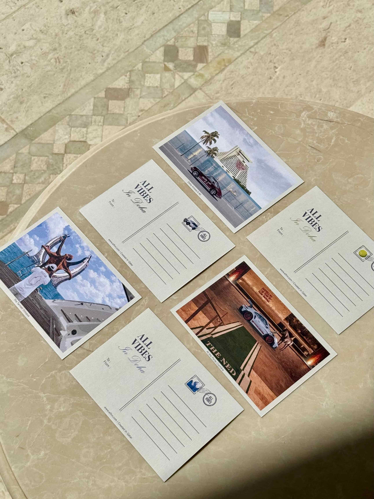 AL FNN All Vibes In Doha postcard set of six cards